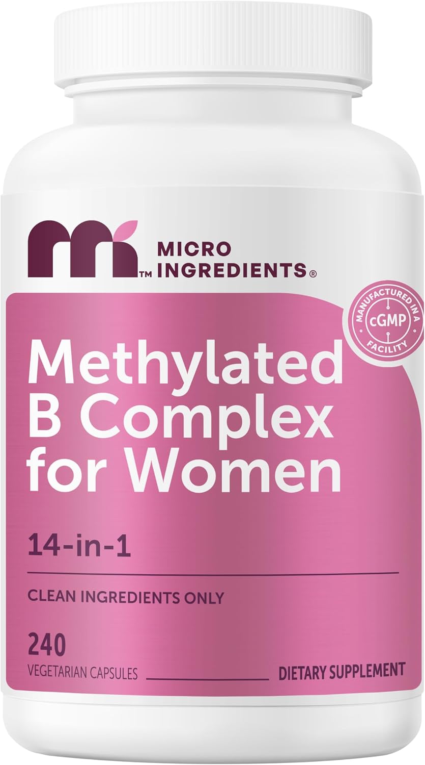 Micro Ingredients methylated b complex for women front view bottle