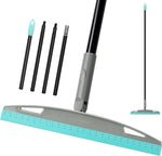 KeFanta multifunction magic silicone squeegee broom blue front view highlighting the wide cleaning head.