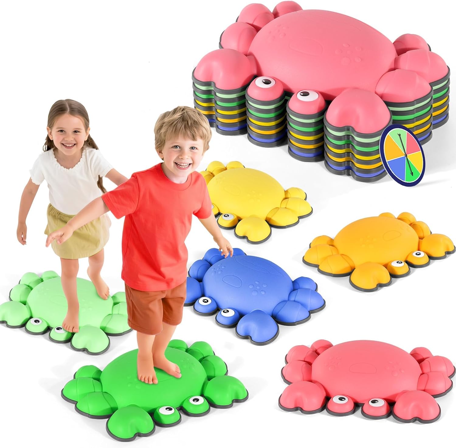 Topnew 6pcs crab balance stepping stones front view for kids coordination