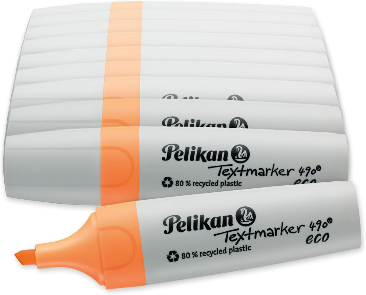 Pelikan highlighter 490 eco neon orange front view