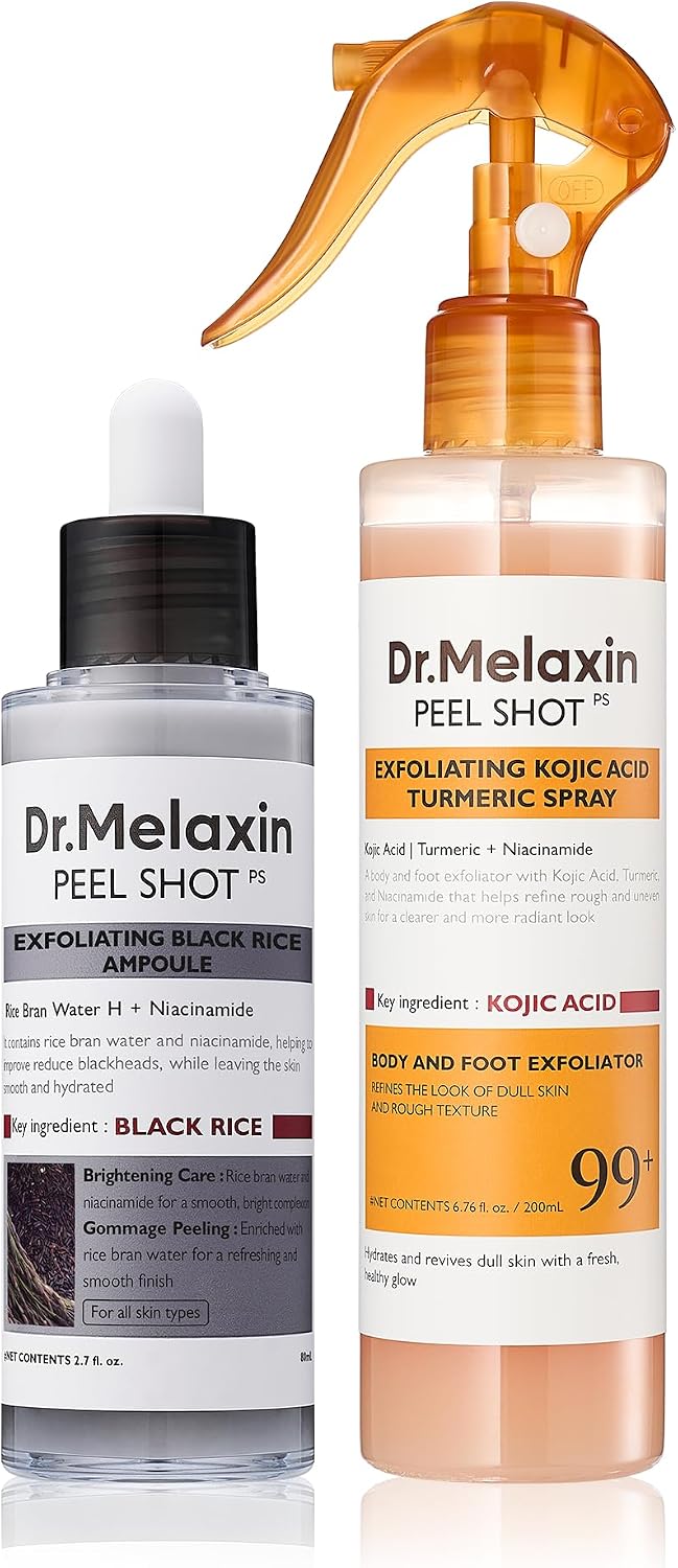 Dr. Melaxin Body and Face Peel Shot Duo front packaging view