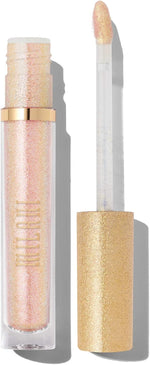 Milani iridescent lip gloss tube showing the high shine holographic pearl formula