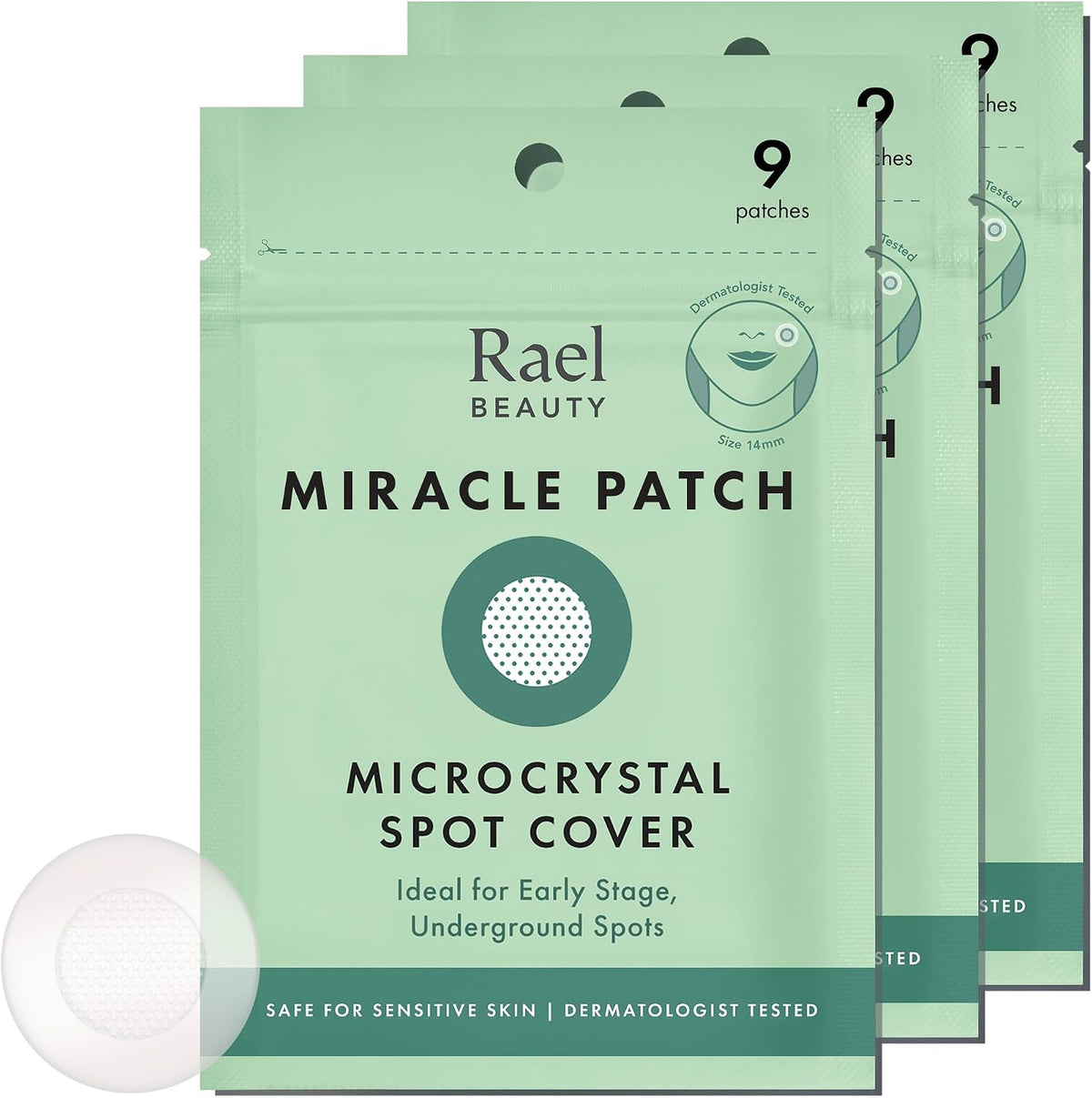 Rael Pimple Patches, Miracle Microcrystal Spot Cover - Hydrocolloid Acne Pimple Patch with Tea Tree Oil, Early Stage Zits and Blemish, Korean Skin Care (9 Count) - Image 12