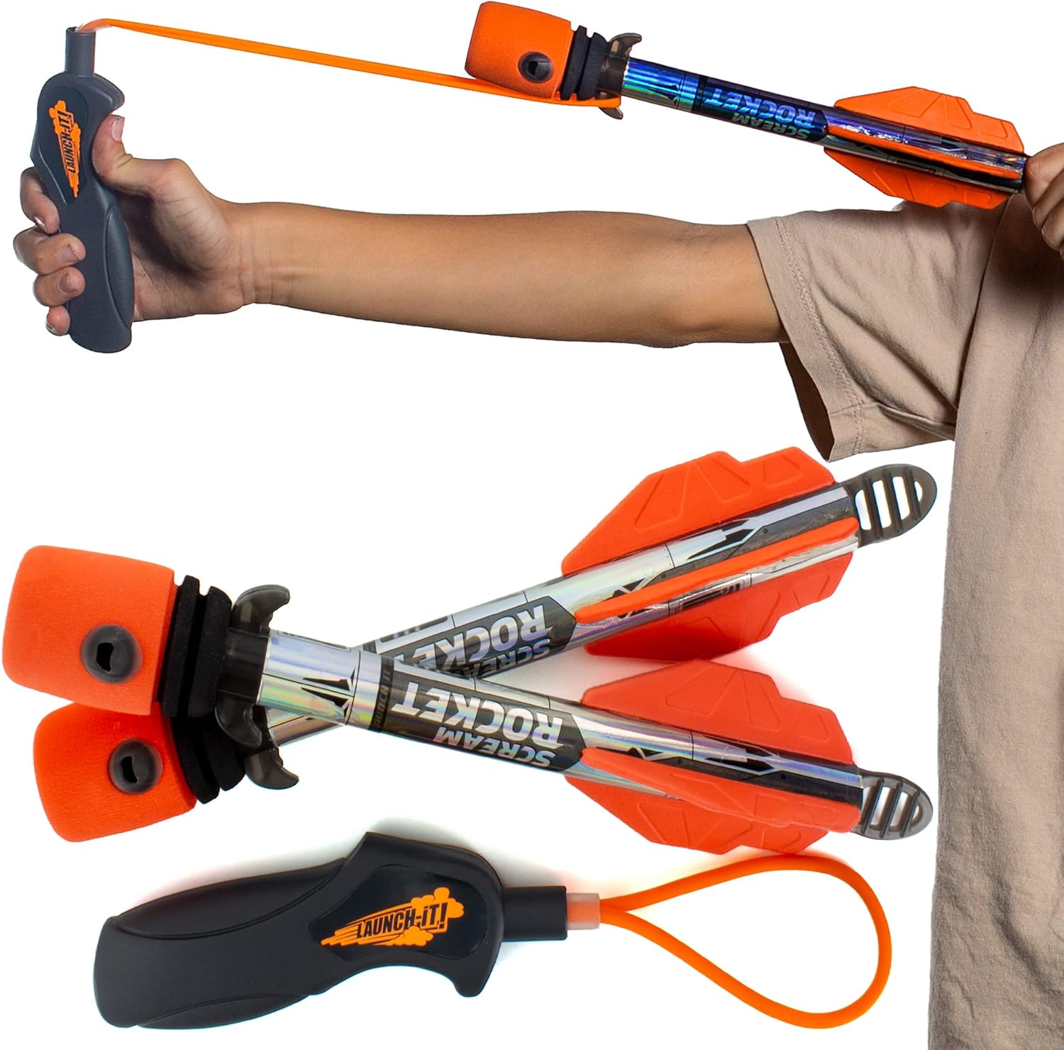 Refresh Sports toy rocket launcher front view of premium outdoor slingshot game