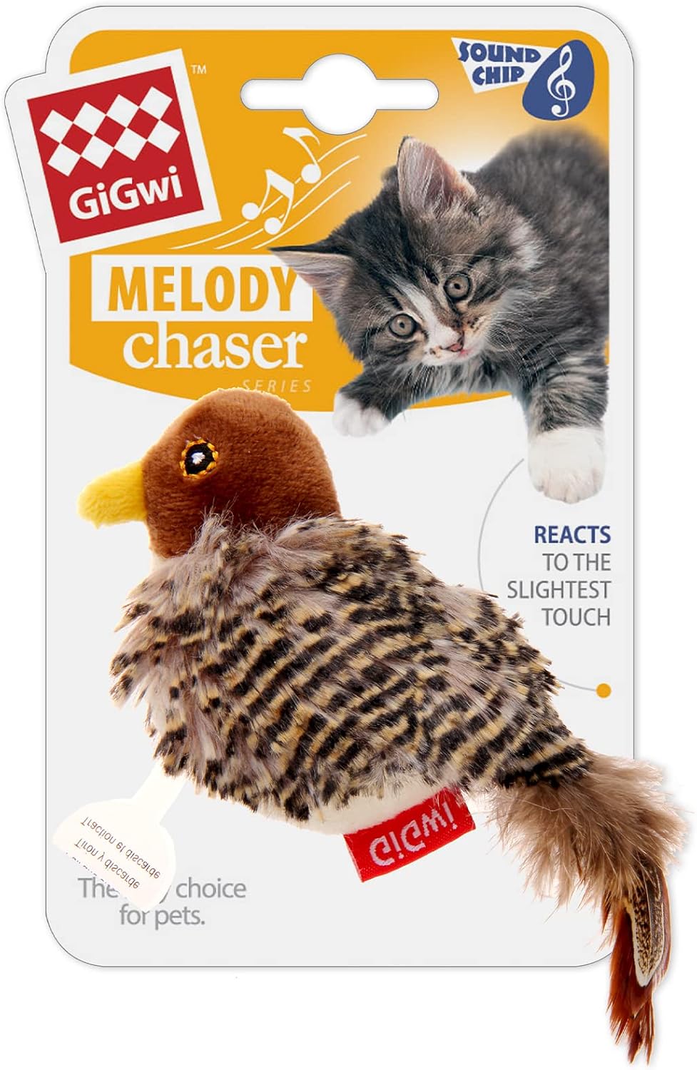 Sound activated kitten squeak toy package contents overview.
