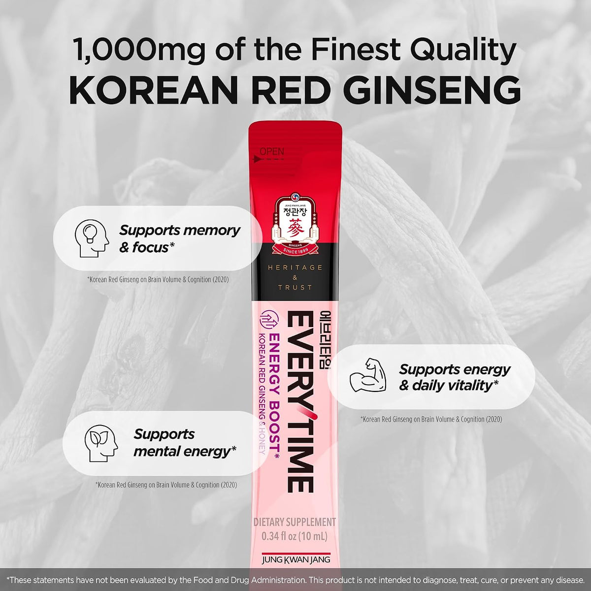 Jung Kwan Jang imported health supplement box top view showing authentic seal