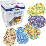 Ortopad Bamboo Boys Eye Patches box front view featuring blue camo design for vision therapy
