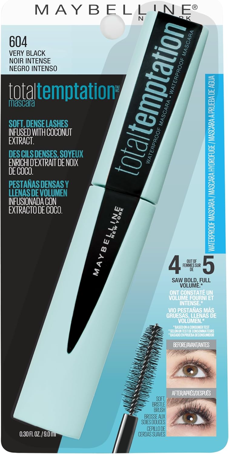 Maybelline Total Temptation Very Black mascara product packaging