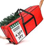 HOMEST Christmas tree storage bag front view in red