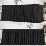 PARTISKY Black Polyester Rectangle Table Skirt, 6ft x 72in, Wrinkle Resistant, Pleated Ruffle, Perfect for Banquet, Wedding, Trade Show, Dining Table - Image 10