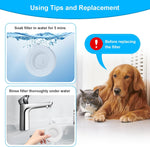 Redoso gravity pet water dispenser filters graphic demonstrating the multi stage purification process.