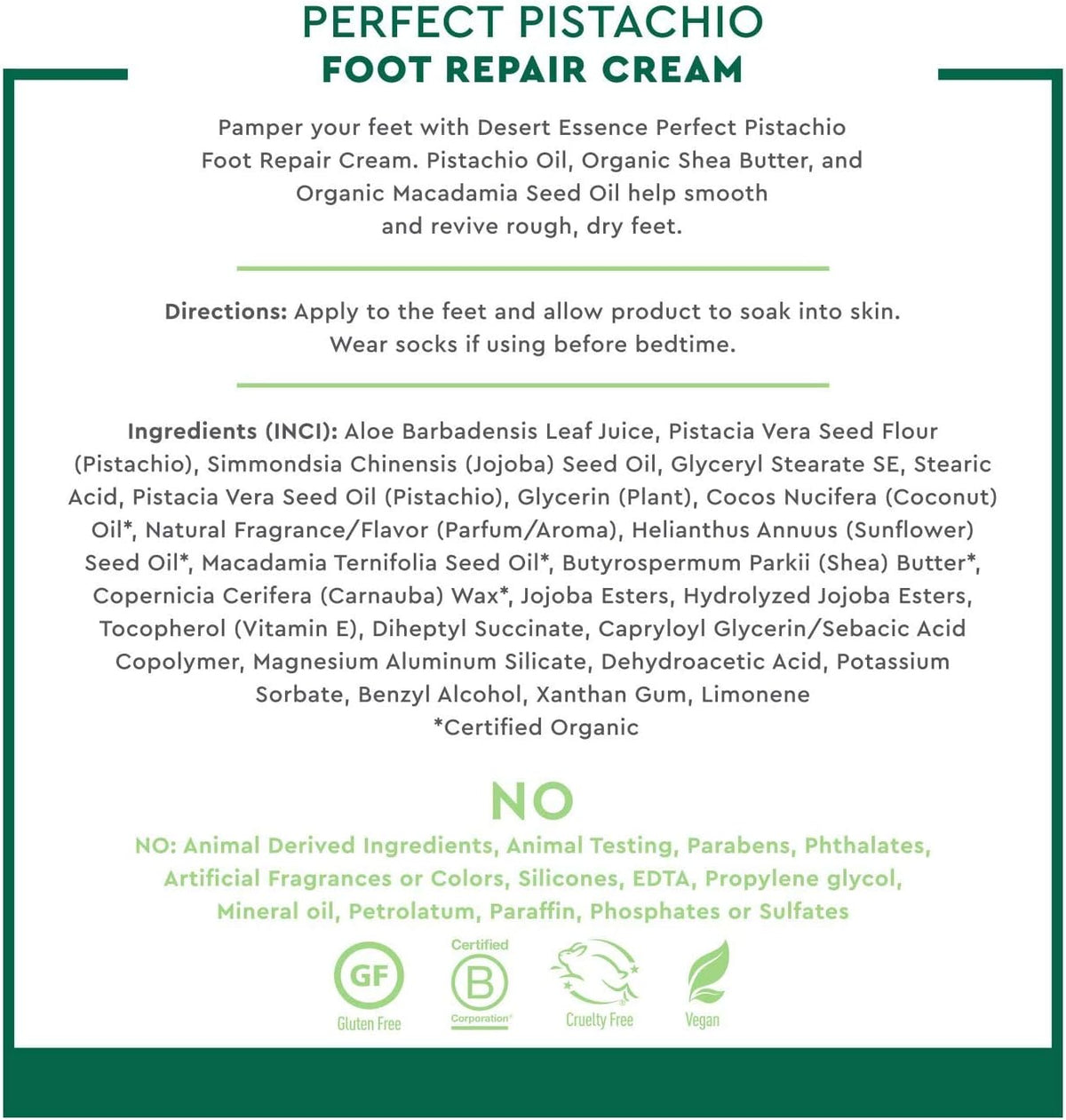 Desert Essence pistachio foot repair cream cap and nozzle detail