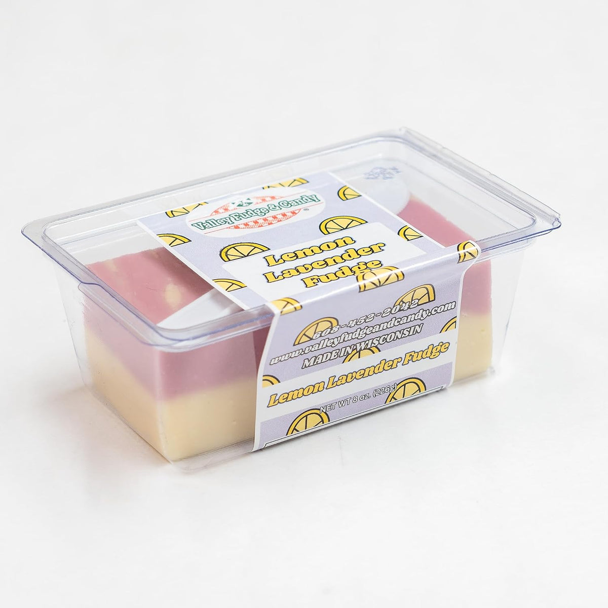 Authentic USA imported premium lemon lavender butter fudge close up