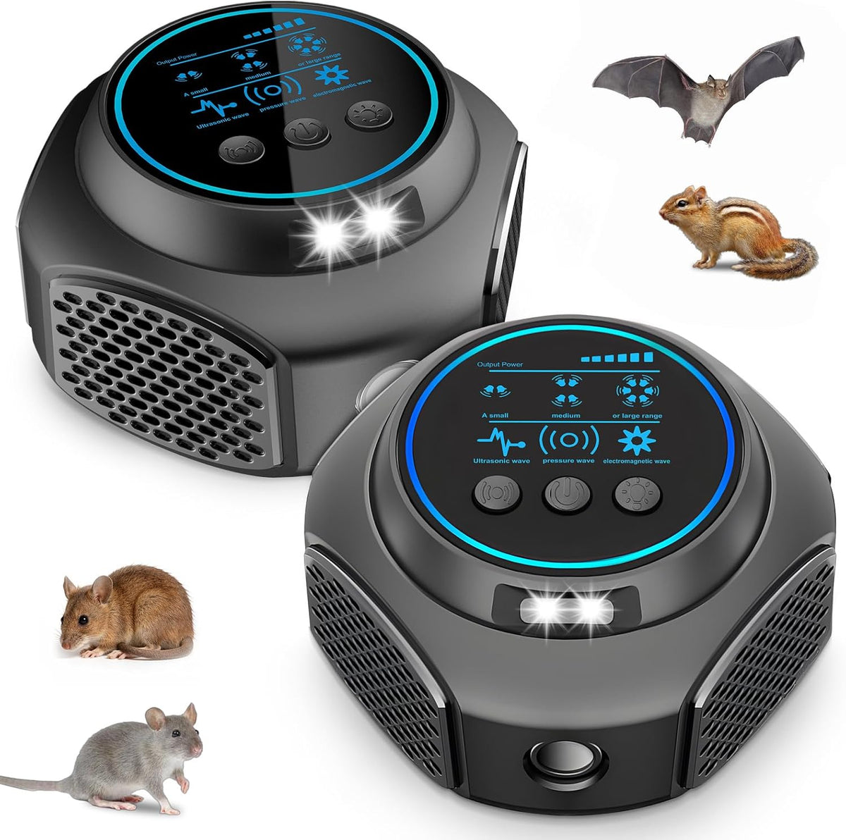 Jahy2tech 2 pack ultrasonic rodent repellent front view