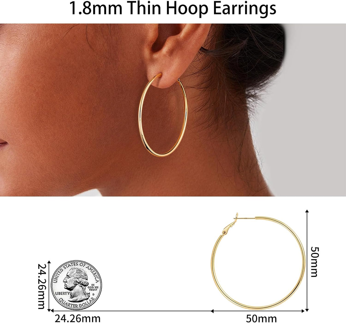 Gacimy fashion hoop earrings presented inside signature black gift box