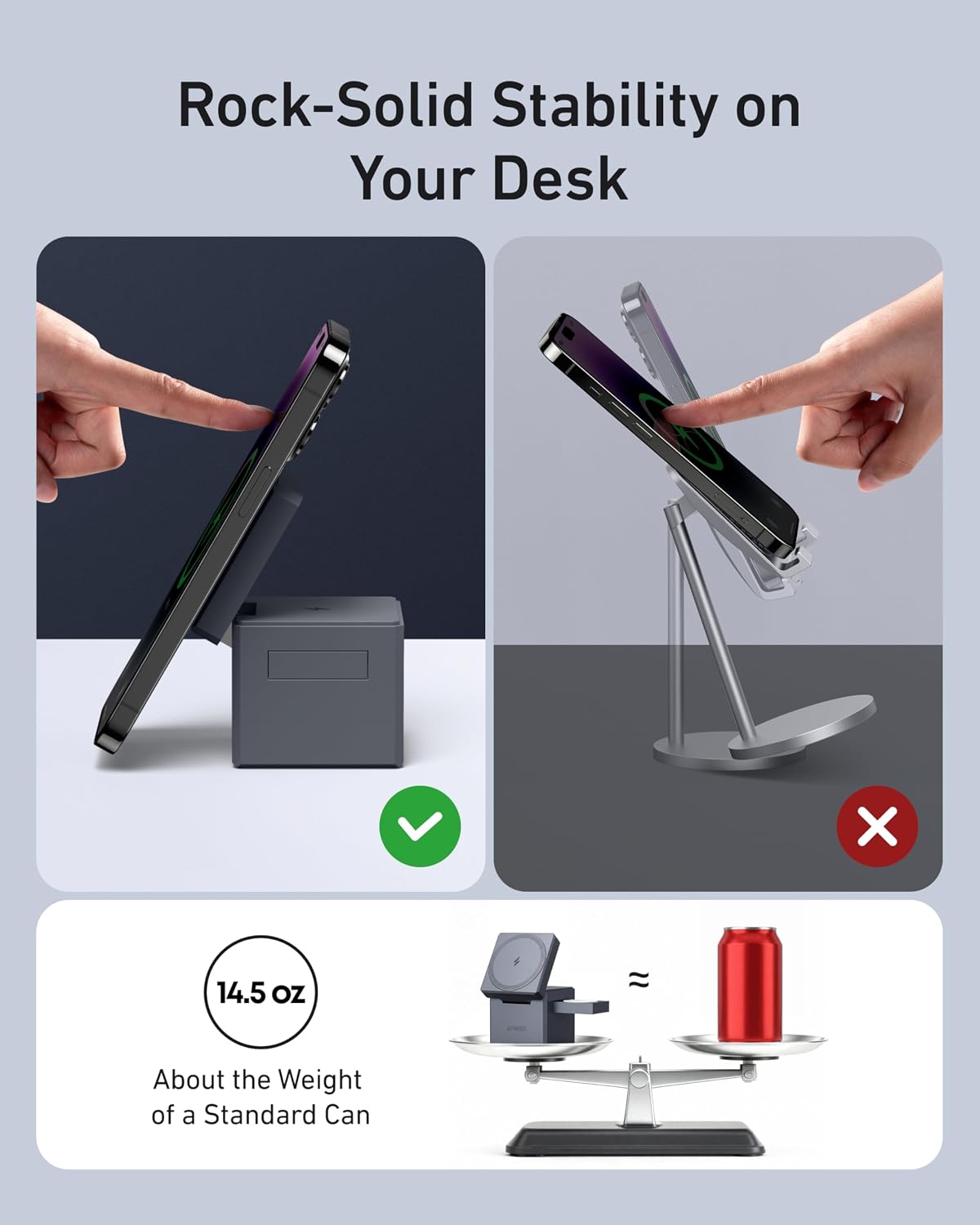 Anker MagSafe stand charging AirPods on base