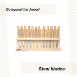 Pfeil 12-piece carving toolkit displayed inside its wooden storage rack