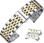 Stainless Steel Watch Band Straight & Curved End 14mm 16mm 18mm 19mm 20mm 21mm 22mm 23mm 24mm Premium Polished Metal Watch Band Bracelet Universal Smartwatch Replacement Strap Men Women - Image 14