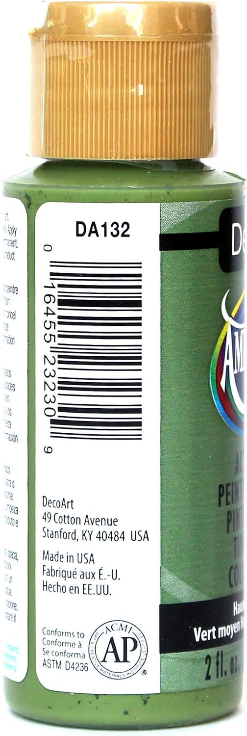 DecoArt Americana acrylic paint label detail showing color code DA132