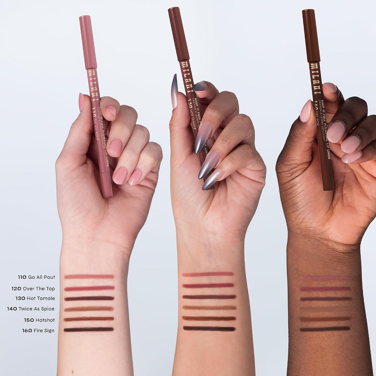 Long lasting creamy lip pencil by Milani showing the tip
