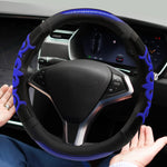 Sport Grip Style Dark Red Leather Steering Wheel Cover,Black ,Universal Fit 14.5-15.25 inch Steering Wheel - Image 9