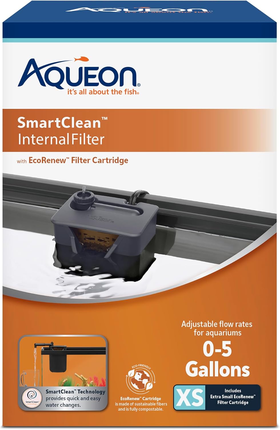 Aqueon QuietFlow internal filter front view aquarium equipment