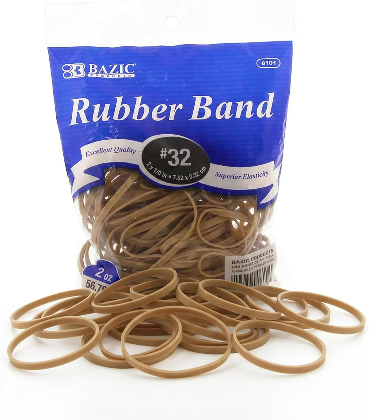 BAZIC products size 32 rubber bands front view office supply
