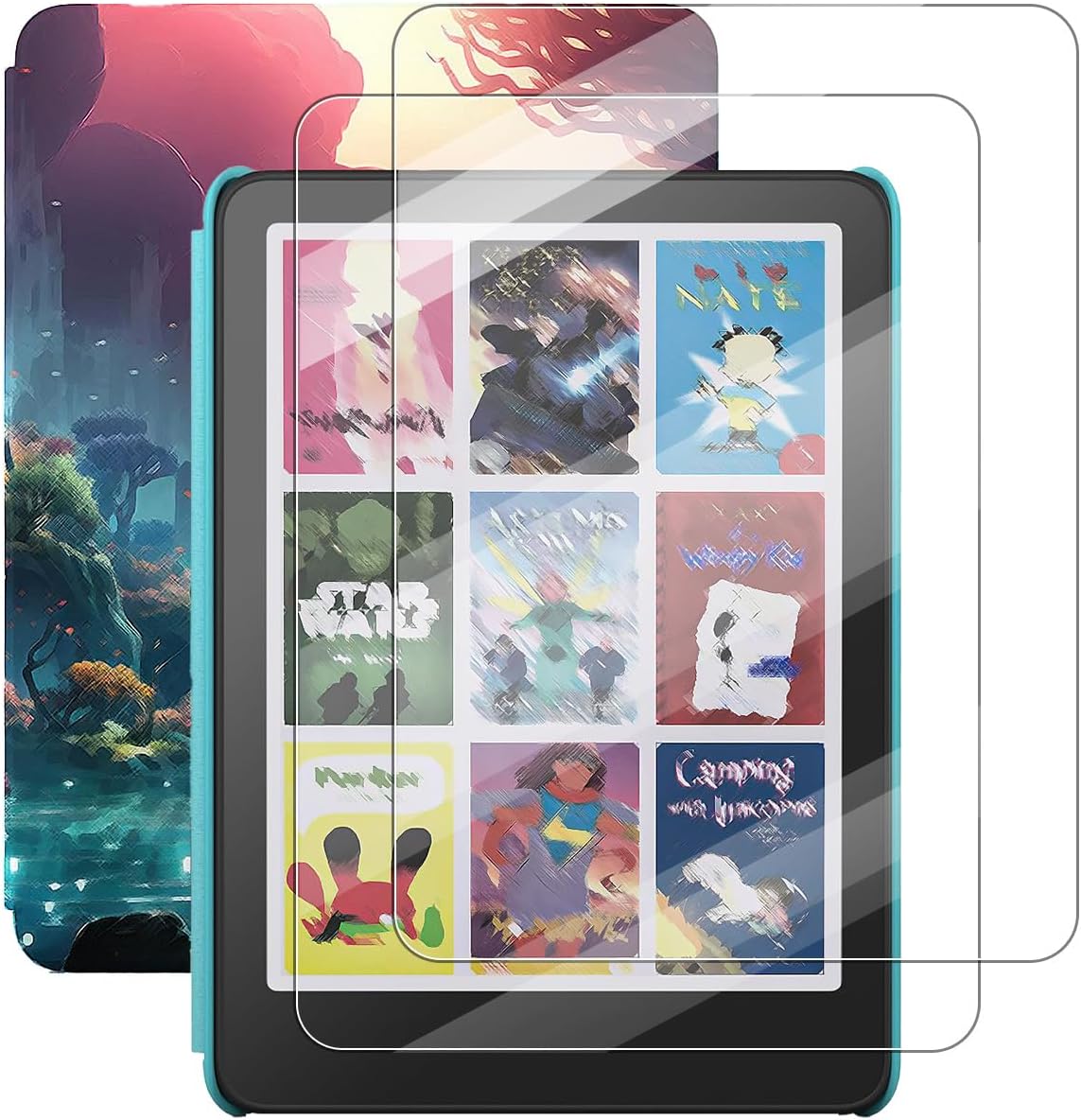 MoKo tempered glass screen protector for Kindle Colorsoft 7 inch front view