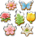 Lubtosmn flower and leaf cookie cutter set front view