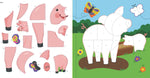 Numbered sticker sheets included in farm animals activity book