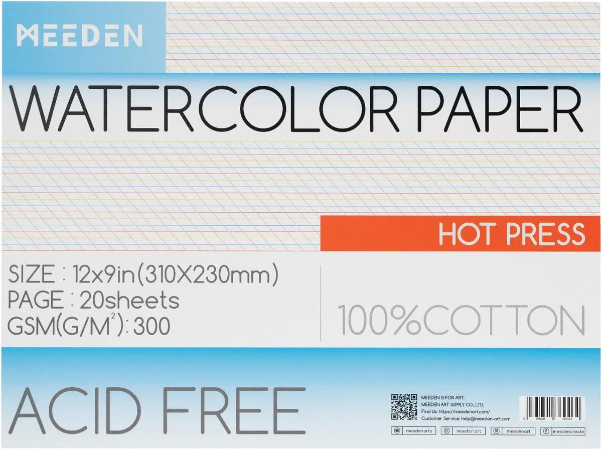 MEEDEN Watercolor Paper Block - 100% Cotton Watercolor Paper Pad of 20 Sheets, 140lb/300gsm, Acid-Free Art Paper for Watercolor, Gouache, Ink and More, 16" x 12" Cold Press - Image 11