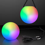 LED Poi Ball Swirling Light Rave Toy (Set of 2) Color Changing Poi Balls - Image 1