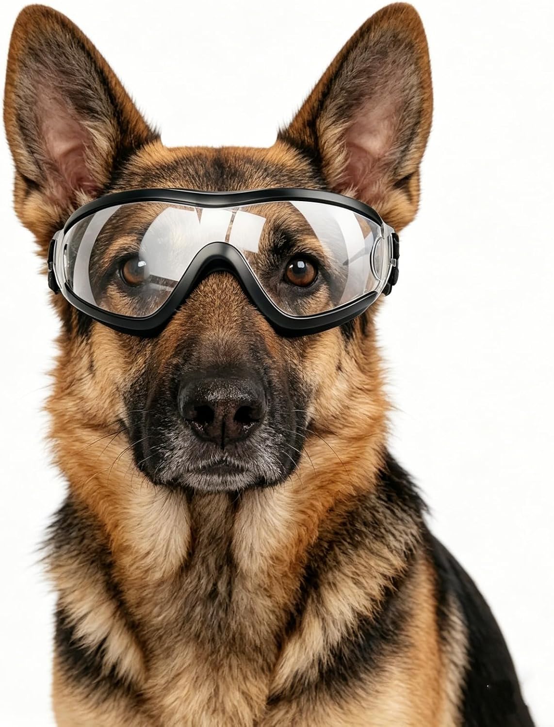 NAMSAN large dog goggles front view with clear lenses