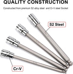Casoman metric and SAE hex socket bits close up