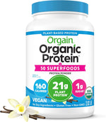 Orgain Organic Vegan Protein + 50 Superfoods Powder, Creamy Chocolate Fudge - 21g Plant Based Protein, 9g Prebiotic Fiber, No Lactose, Gluten Free, No Added Sugar, 2.02 lb (Packaging May Vary) - Image 9