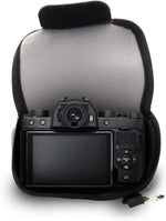 MegaGear neoprene case showcasing carabiner clip attachment