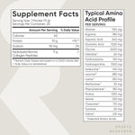 Sports Research dietary supplement packaging details with nutritional facts and amino acids