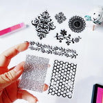 AHTOLS craft stamp set geometric honeycomb mesh layout