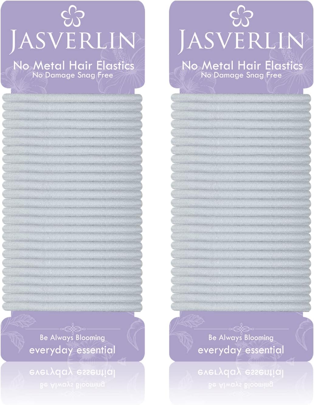 JASVERLIN Gray Hair Elastics Ties, No Metal Ponytail Holders for Women Girls Men Guys Thick Curly Hair Styling Accessories No Pull Damage Crease Breakage 50pcs (Gray) | Women Teens Men Thick Curly Hair, Daily Bands Styling Accessories - Image 12