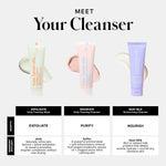 Three piece travel skincare kit by Kate Somerville showing clinic trusted formula textures