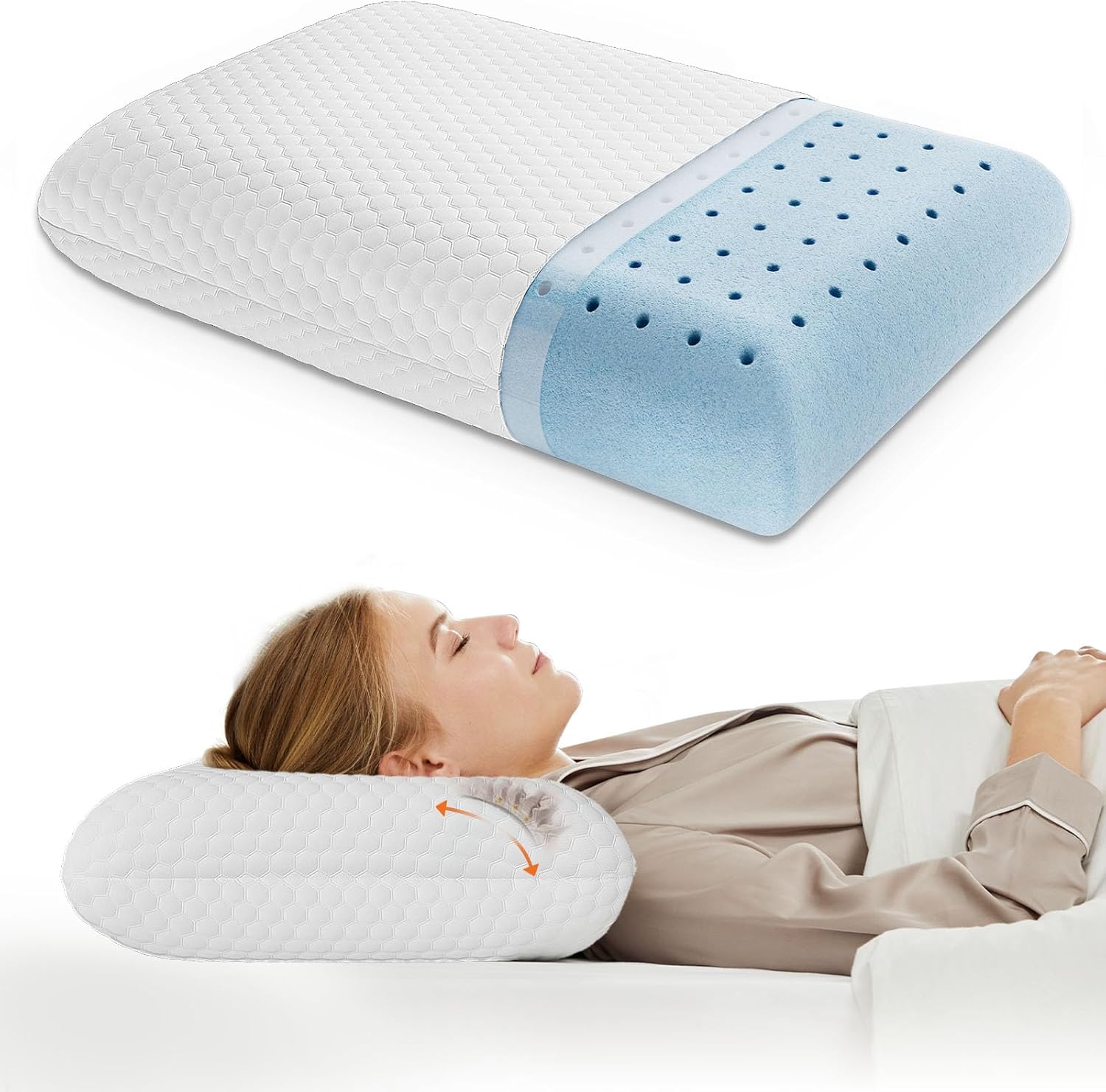 Dumos memory foam cooling pillow front view