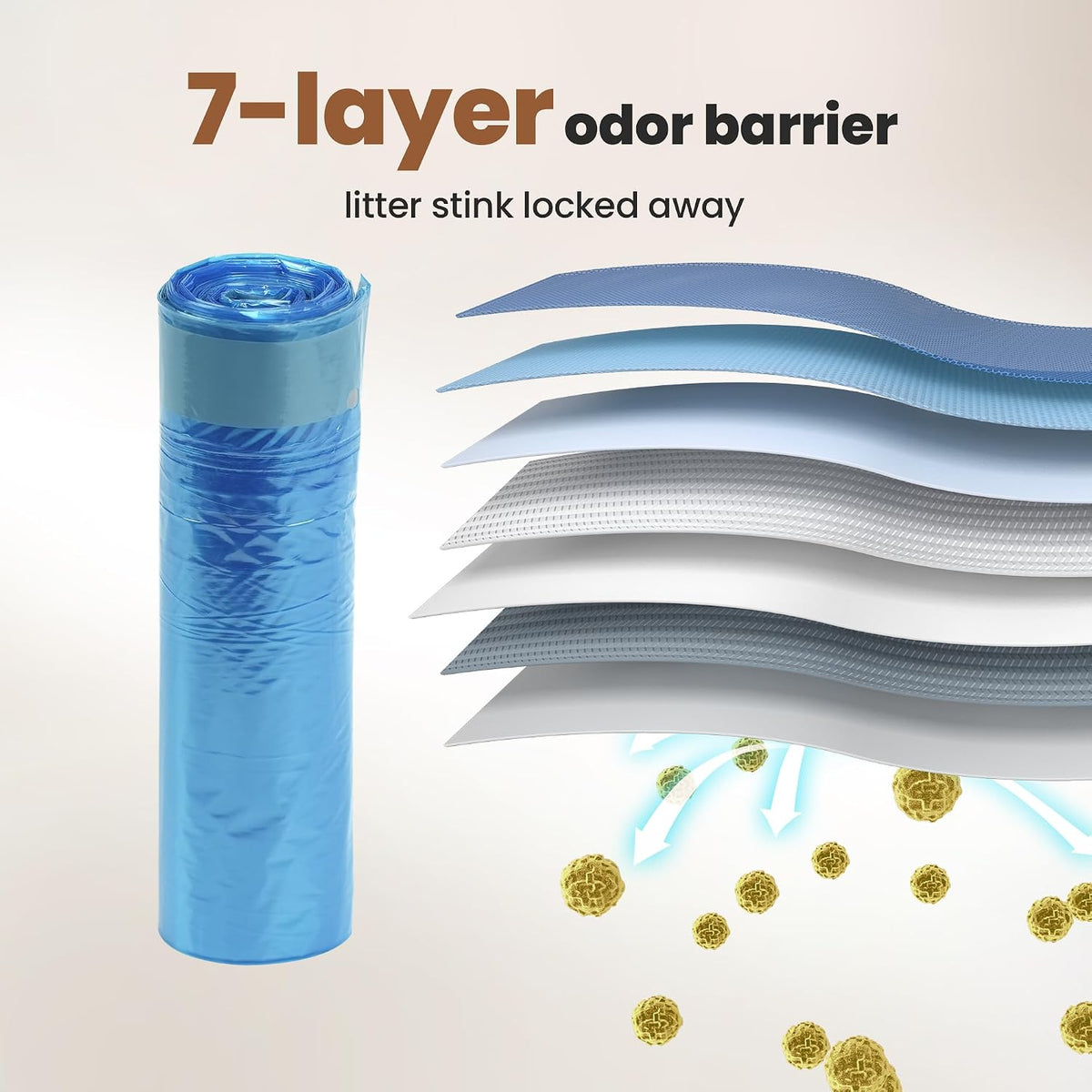 GKJ Cat Litter Trash Can Bags demonstrating the one pull seal mechanism