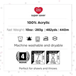 Red Heart True Blue yarn displayed for crochet projects