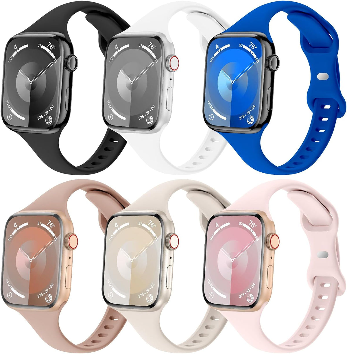Eilesuny silicone bands arranged in multi color set