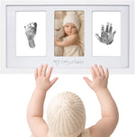 Felt Like Sharing newborn baby handprint and footprint kit white photo frame front view