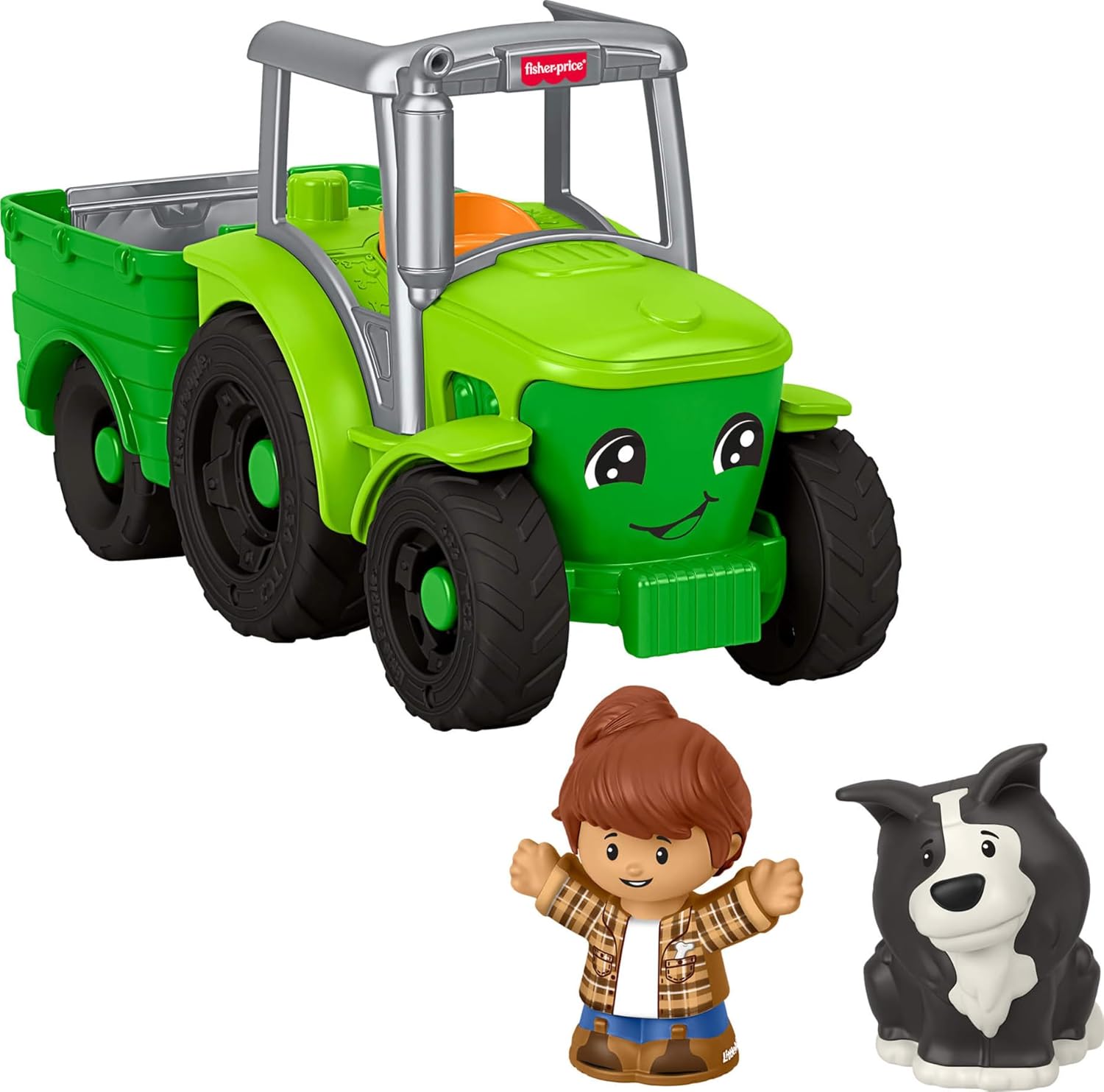 Fisher-Price Little People Push and Play Tractor front view musical toy for toddlers