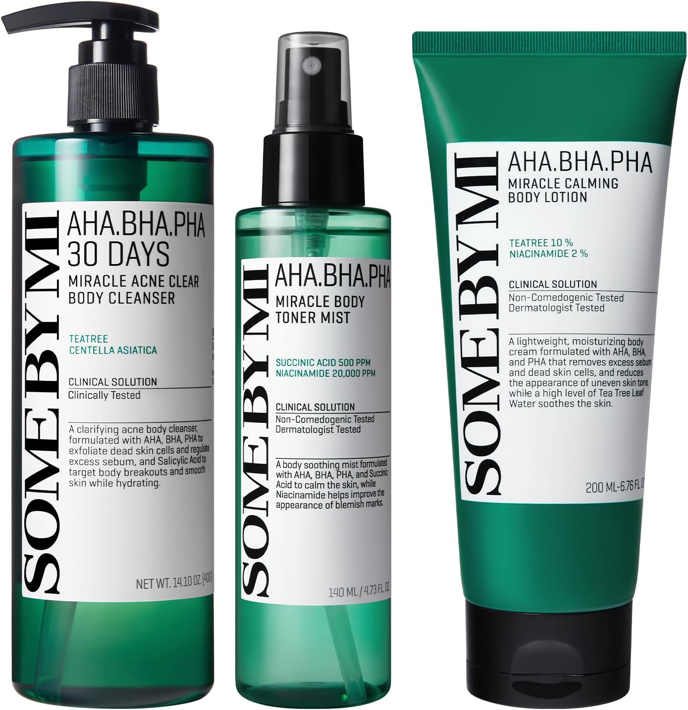 Some By Mi AHA BHA PHA 30 Days Miracle Body Care Set front packaging view