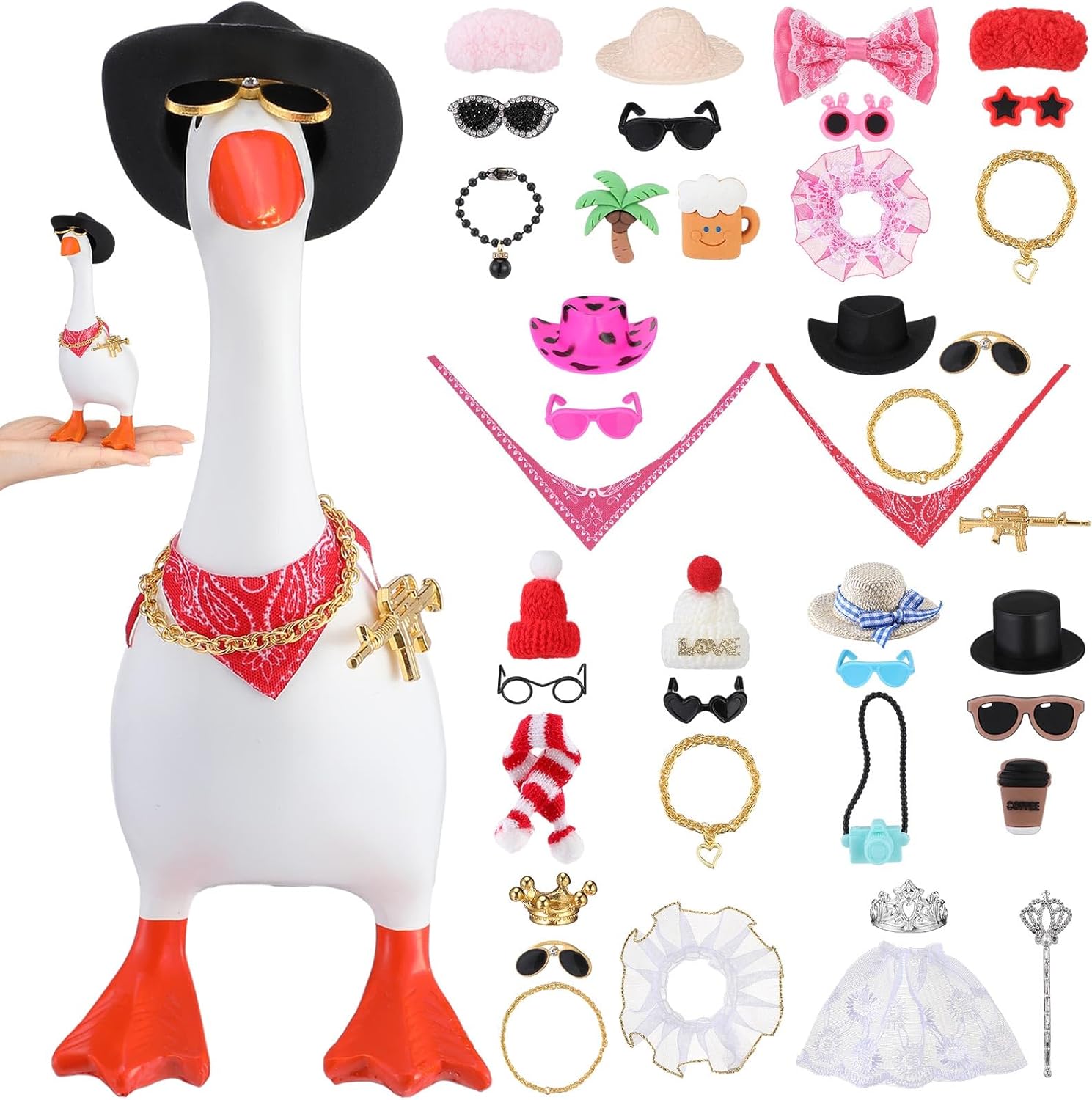 Wenoanew 12 set mini desk goose outfits front view