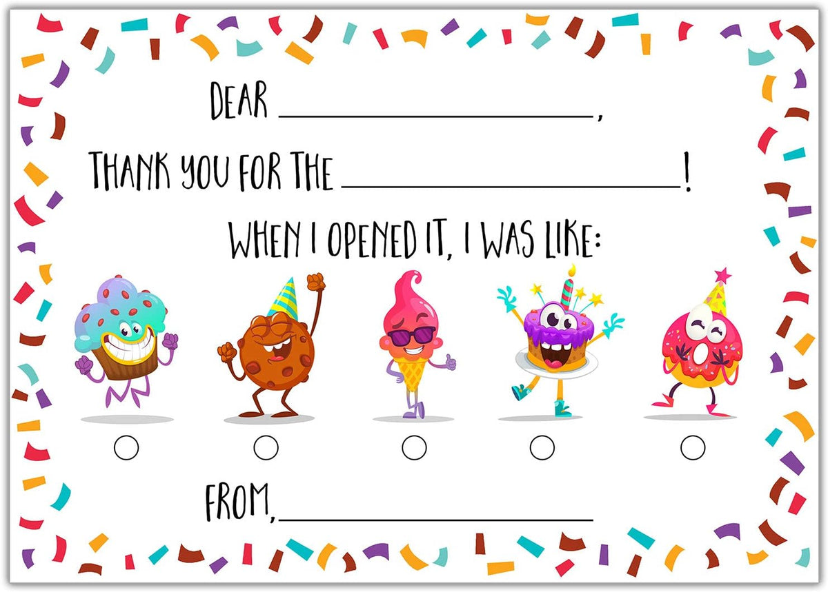 Honeyplum Kids Thank You Postcards front view set of 25 cards