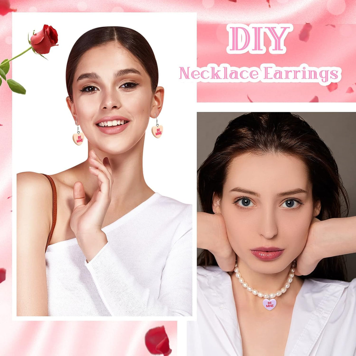 Resin heart craft charms for earring making
